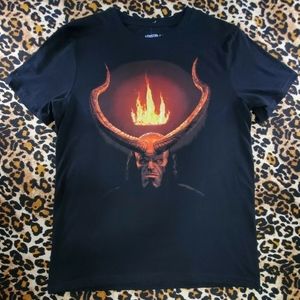 Hell Boy Flaming Crown Black Tshirt Mens Size Small Tee Hot Topic NWT B17